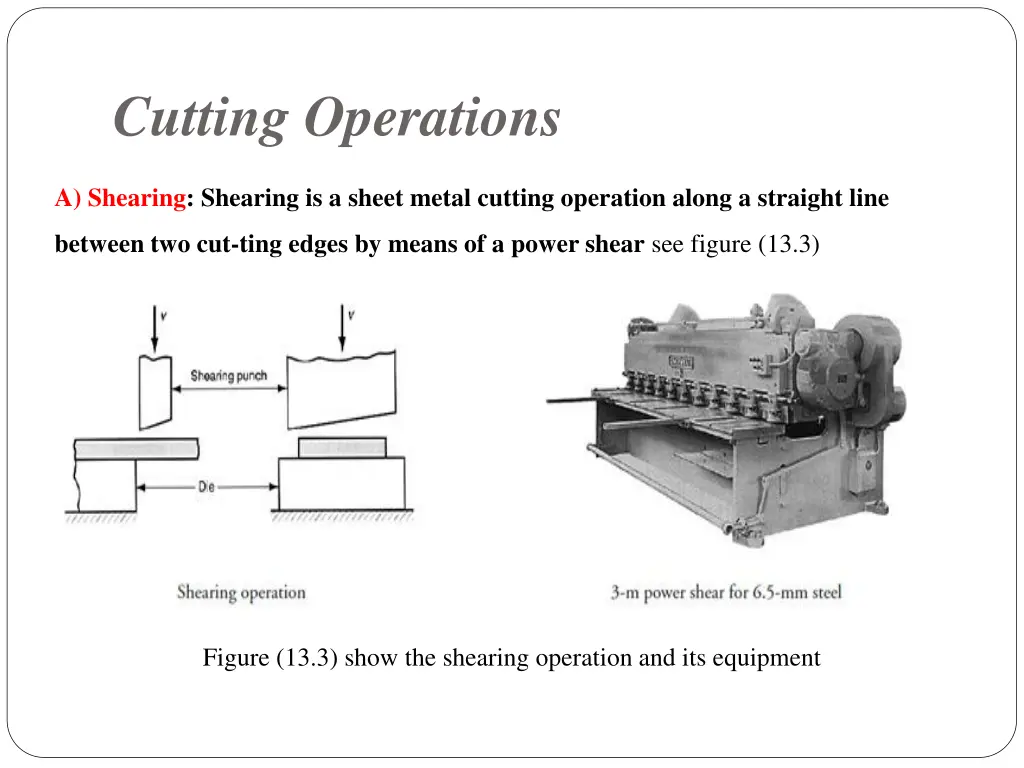 cutting operations