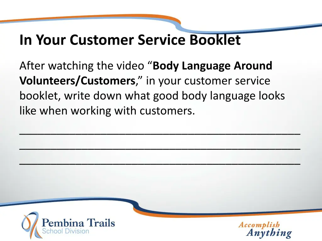 in your customer service booklet 2