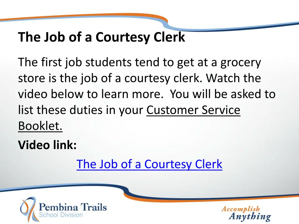 the job of a courtesy clerk