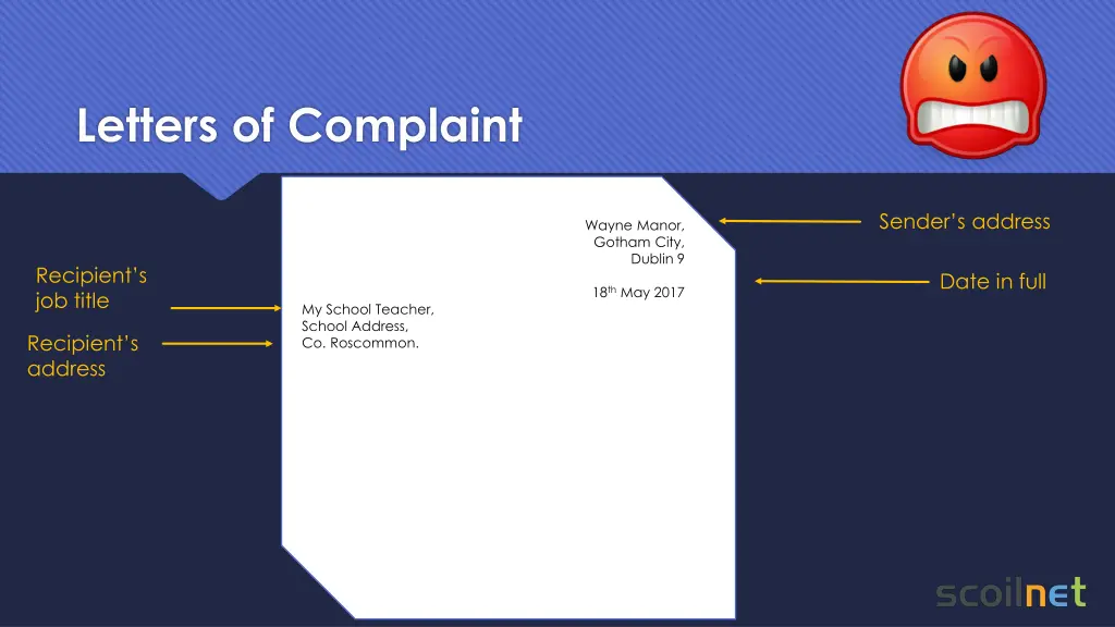 letters of complaint 1