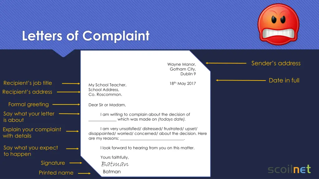 letters of complaint 4