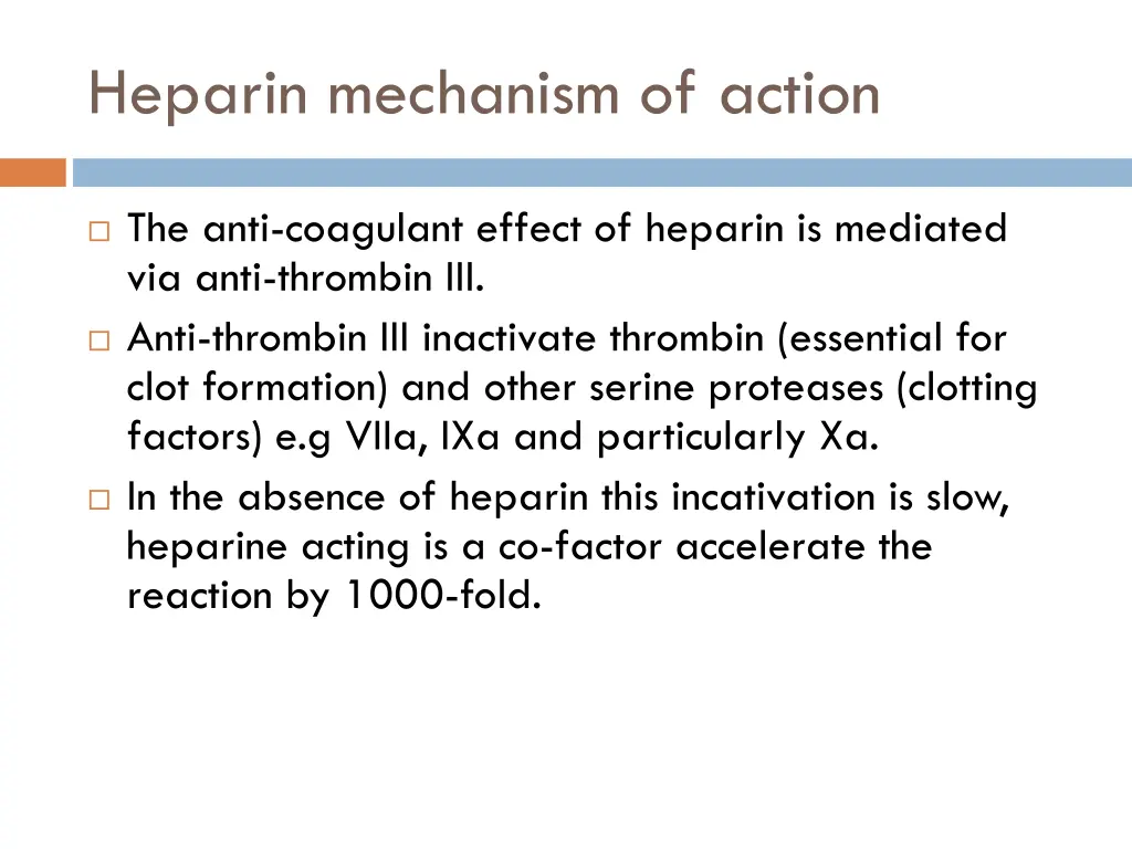 heparin mechanism of action