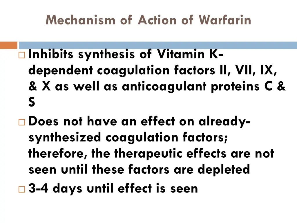 mechanism of action of warfarin