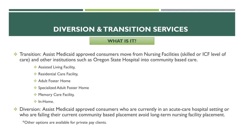 diversion transition services