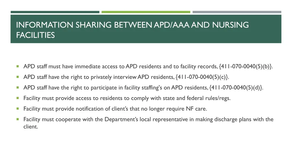 information sharing between apd aaaand nursing