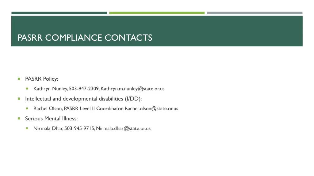 pasrr compliance contacts