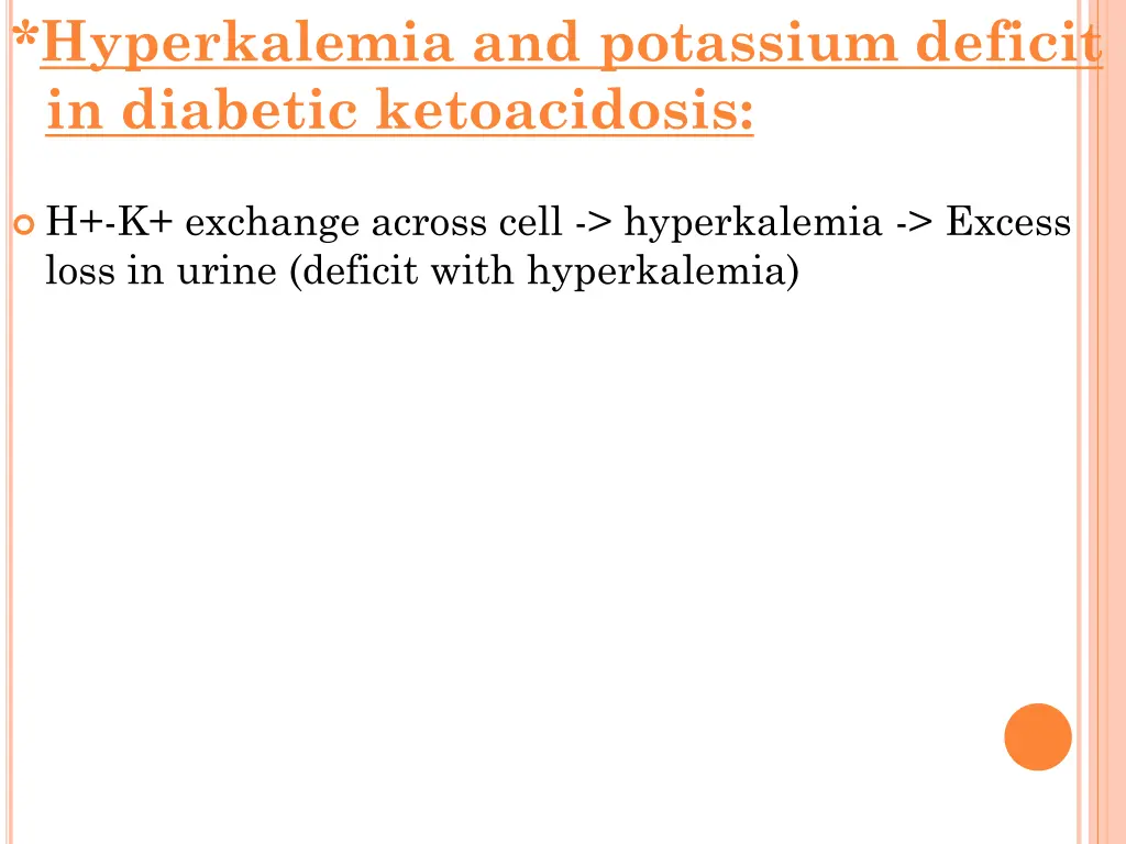 hyperkalemia and potassium deficit in diabetic