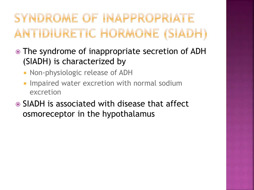 syndrome of inappropriate antidiuretic hormone