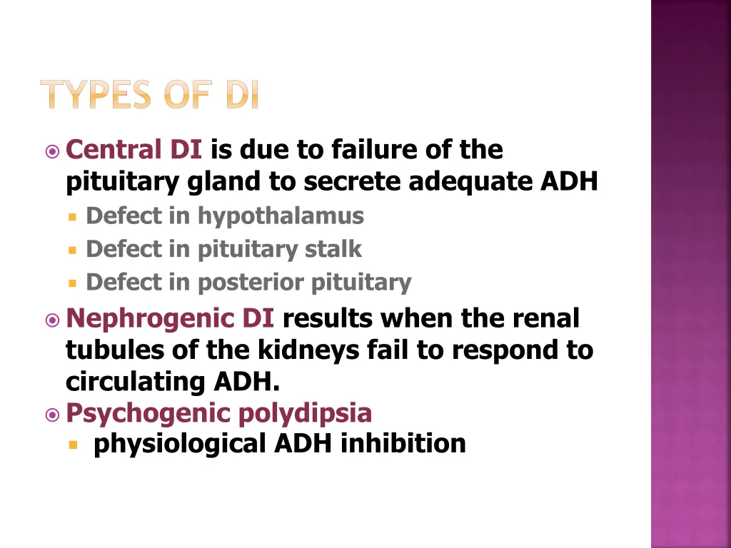 types of di