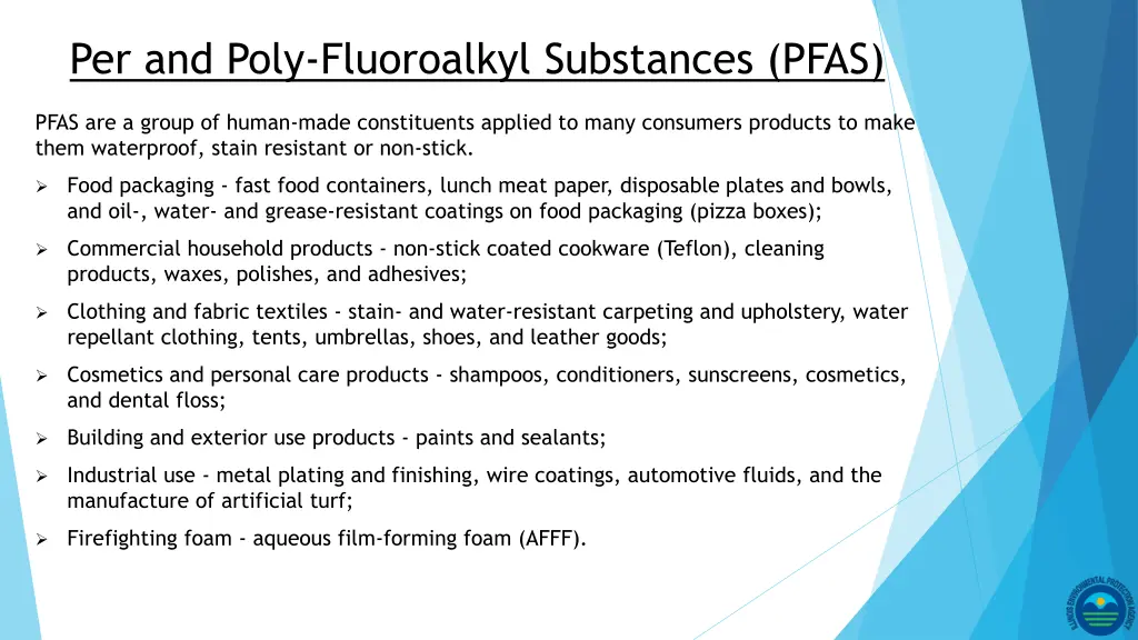 per and poly fluoroalkyl substances pfas