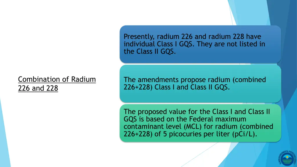 presently radium 226 and radium 228 have