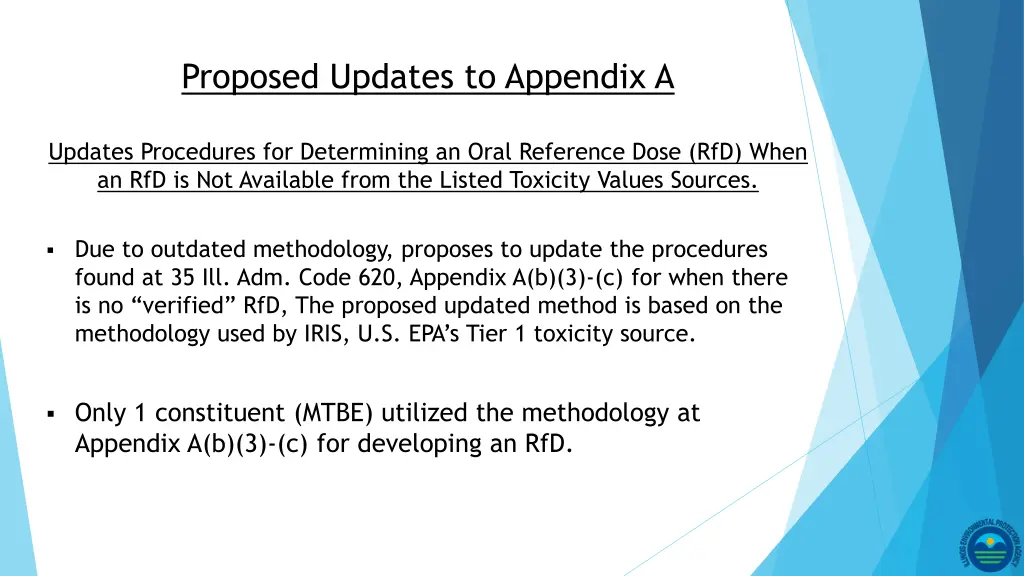 proposed updates to appendix a 2