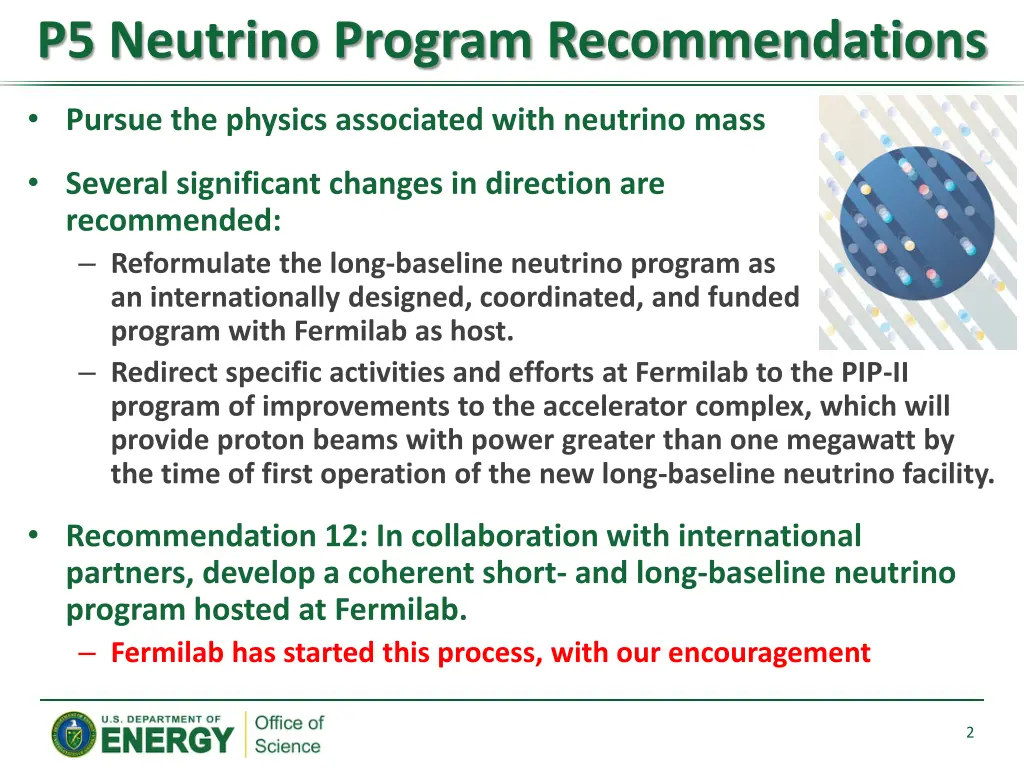 p5 neutrino program recommendations