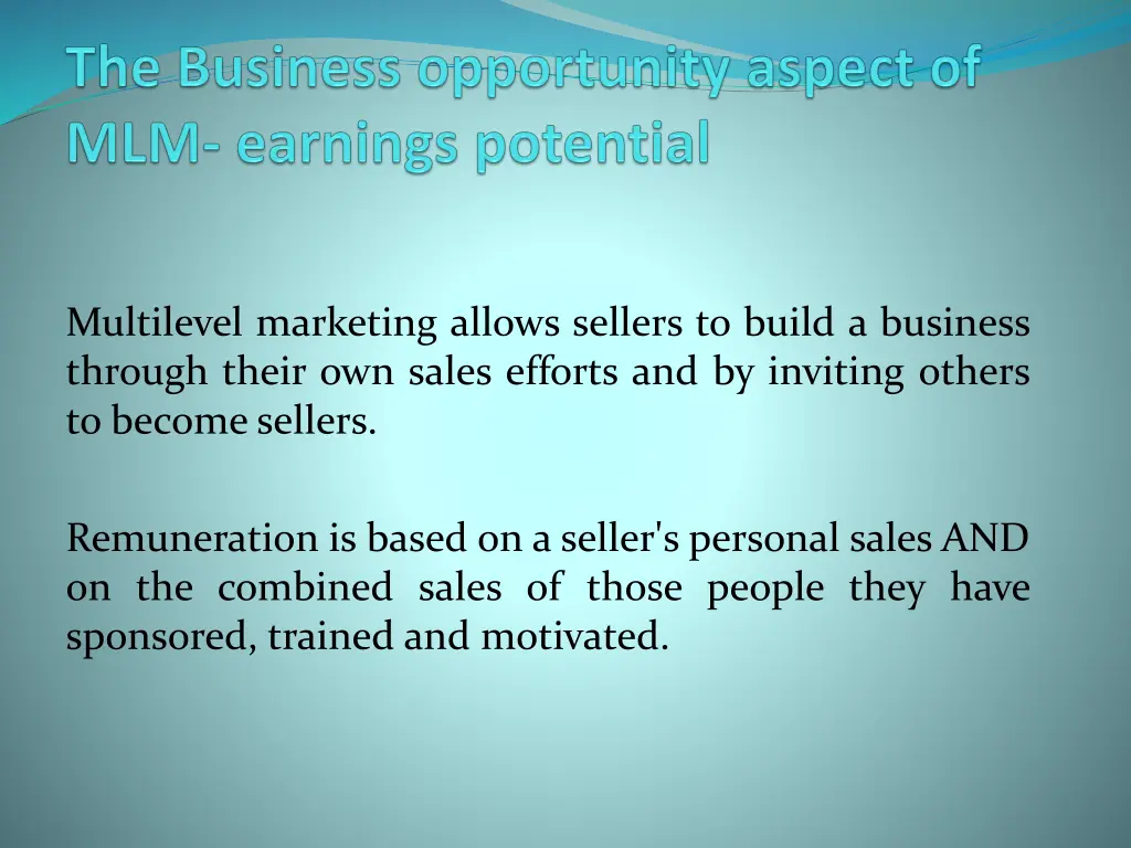 multilevel marketing allows sellers to build