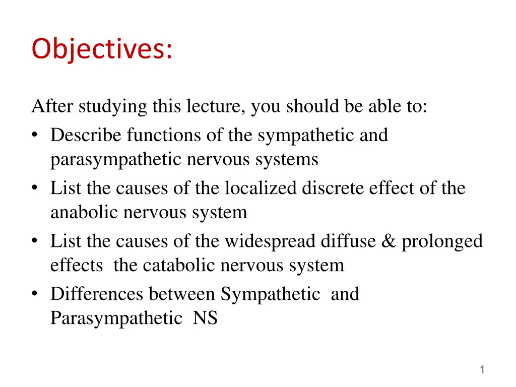 objectives