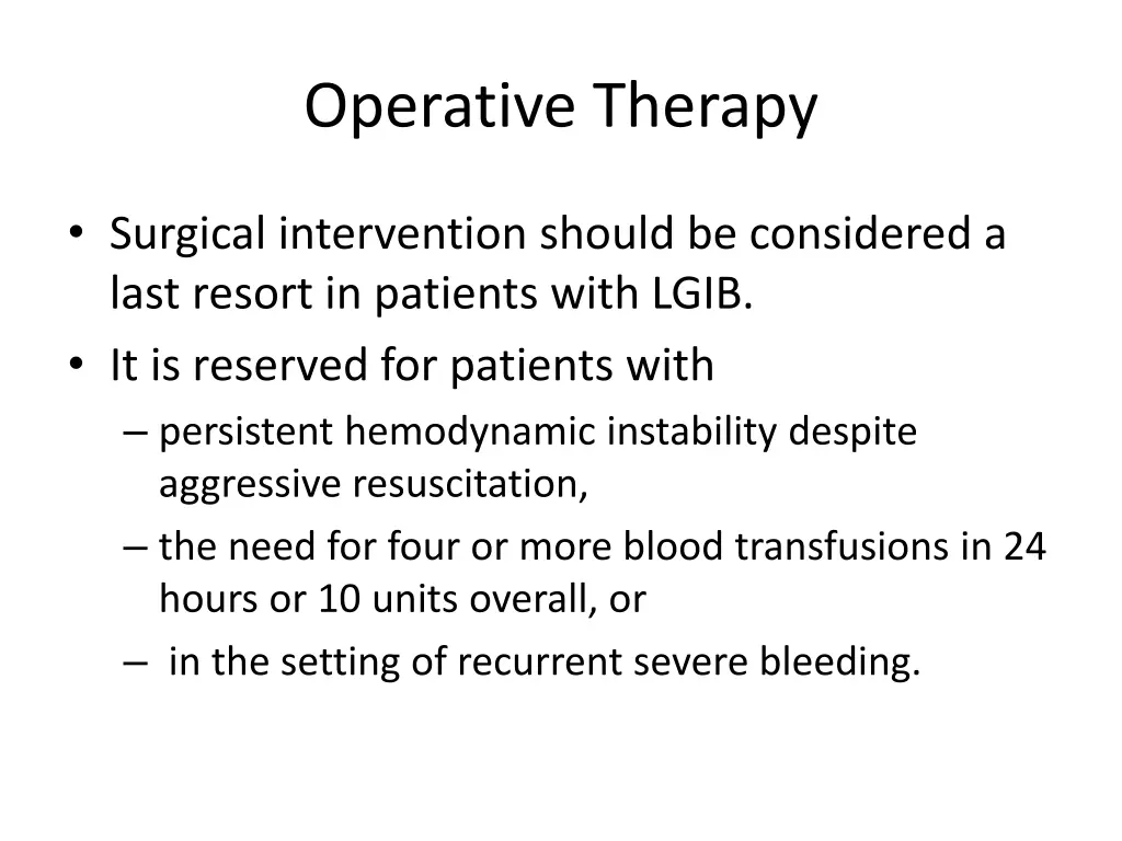 operative therapy