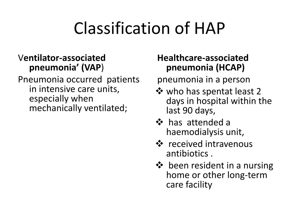 classification of hap