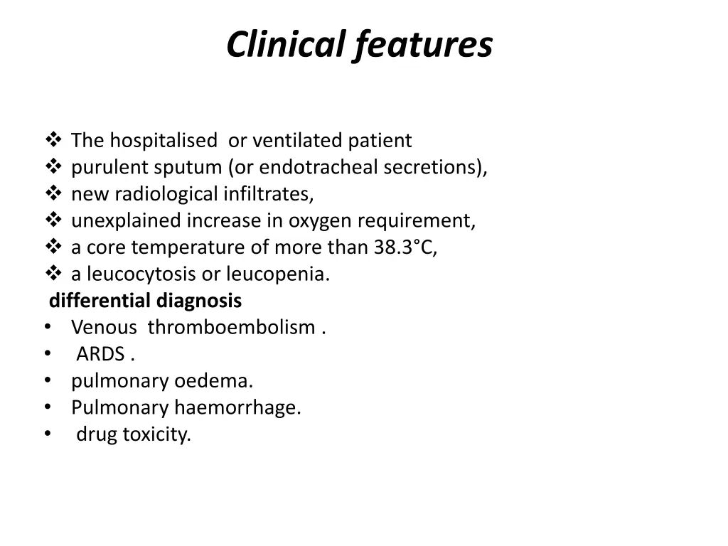 clinical features