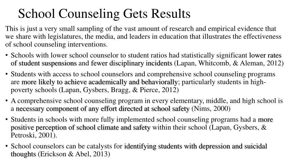 school counseling gets results this is just