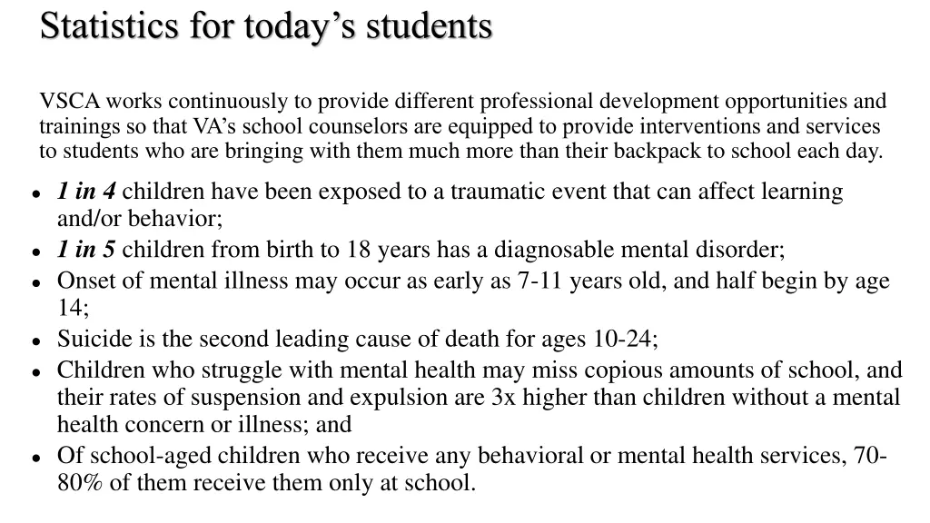 statistics for today s students