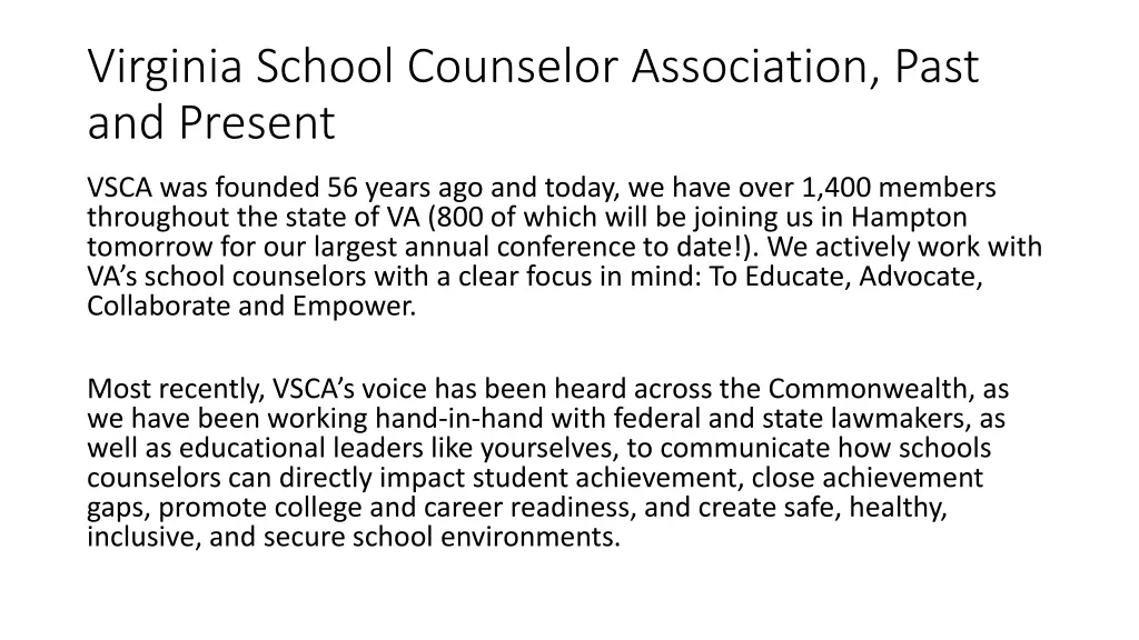 virginia school counselor association past