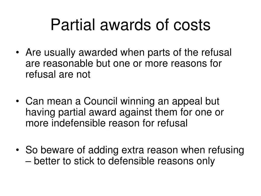 partial awards of costs