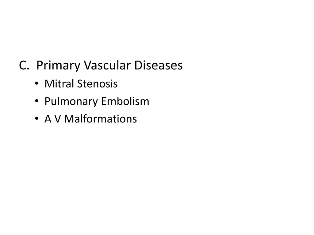 c primary vascular diseases mitral stenosis