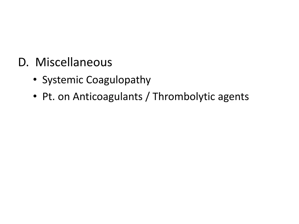 d miscellaneous systemic coagulopathy