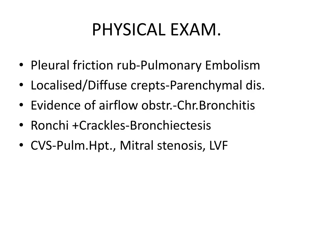 physical exam