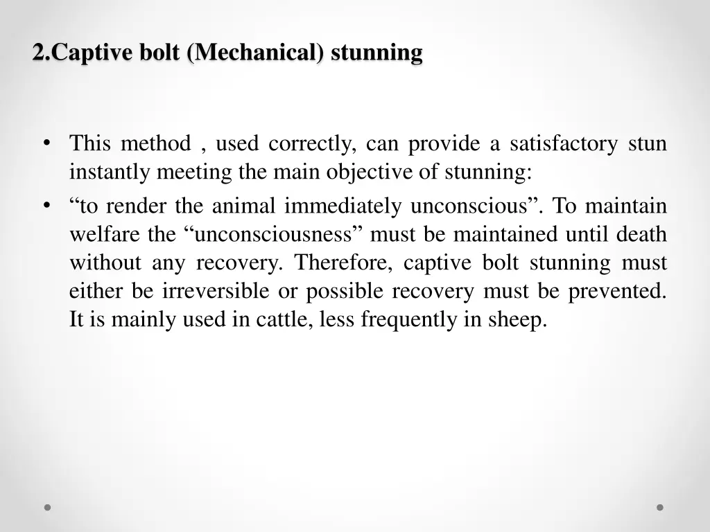 2 captive bolt mechanical stunning