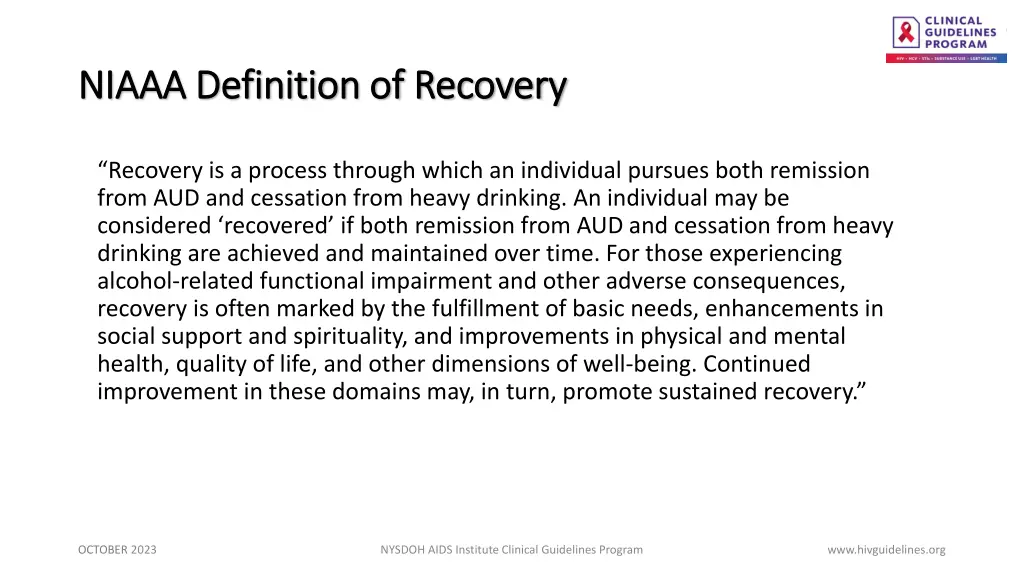 niaaa definition of recovery niaaa definition