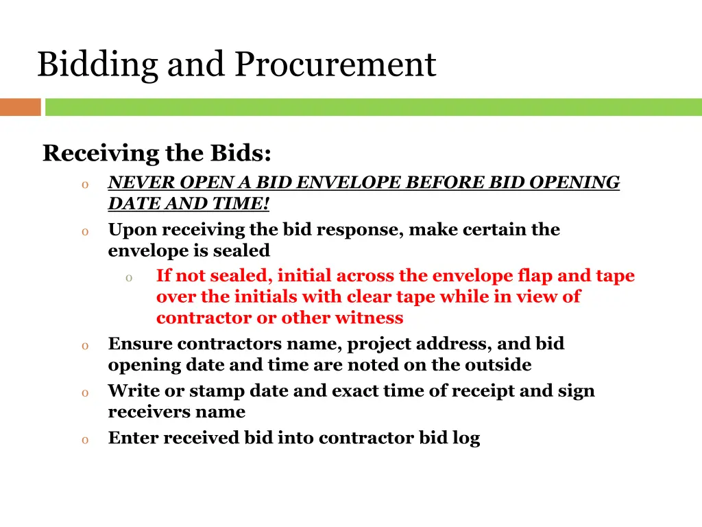 bidding and procurement 6