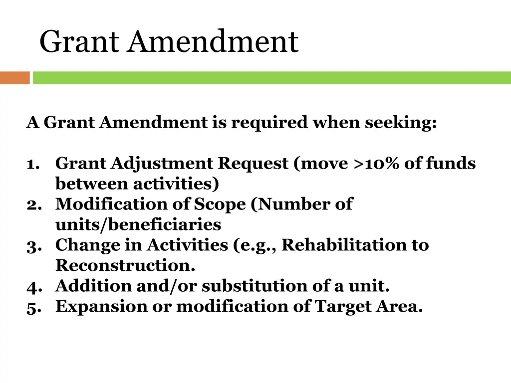 grant amendment