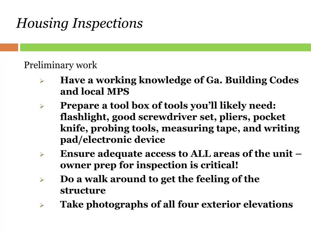 housing inspections