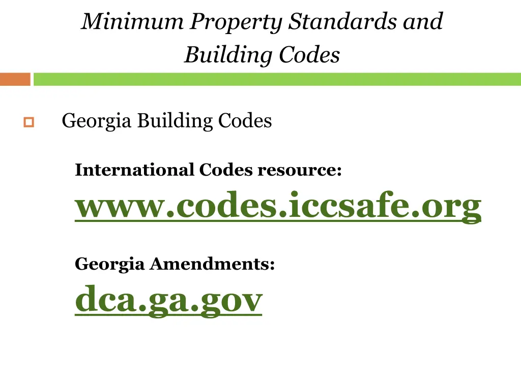 minimum property standards and building codes 2