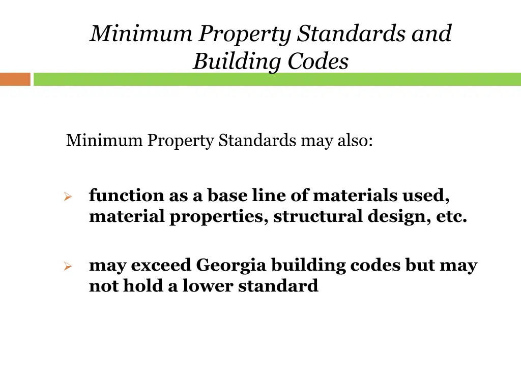 minimum property standards and building codes 4