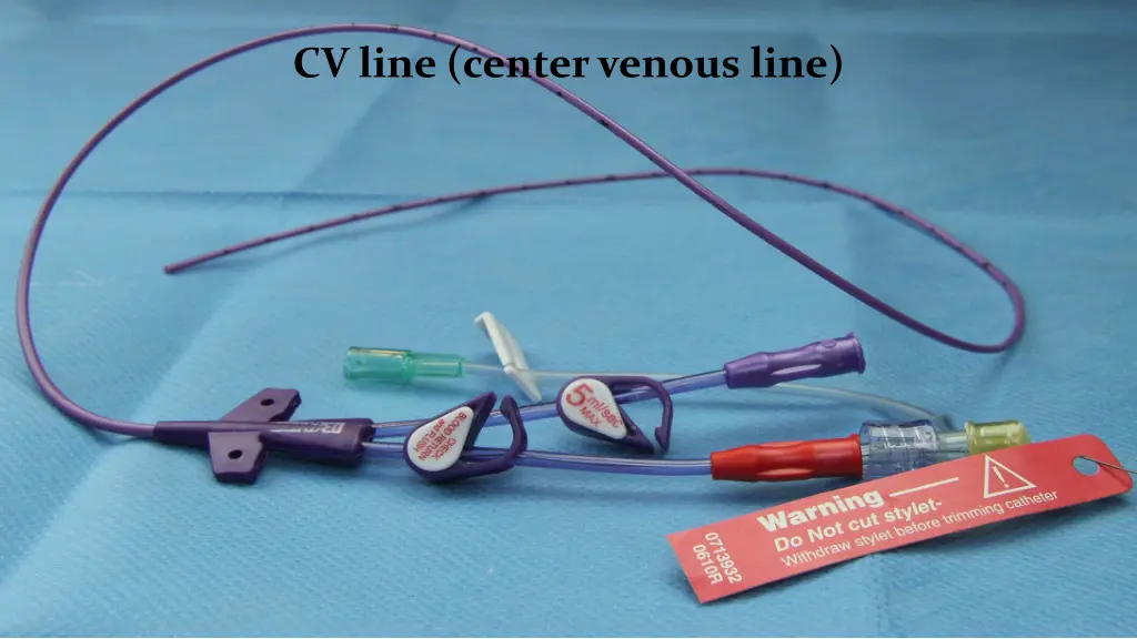 cv line center venous line