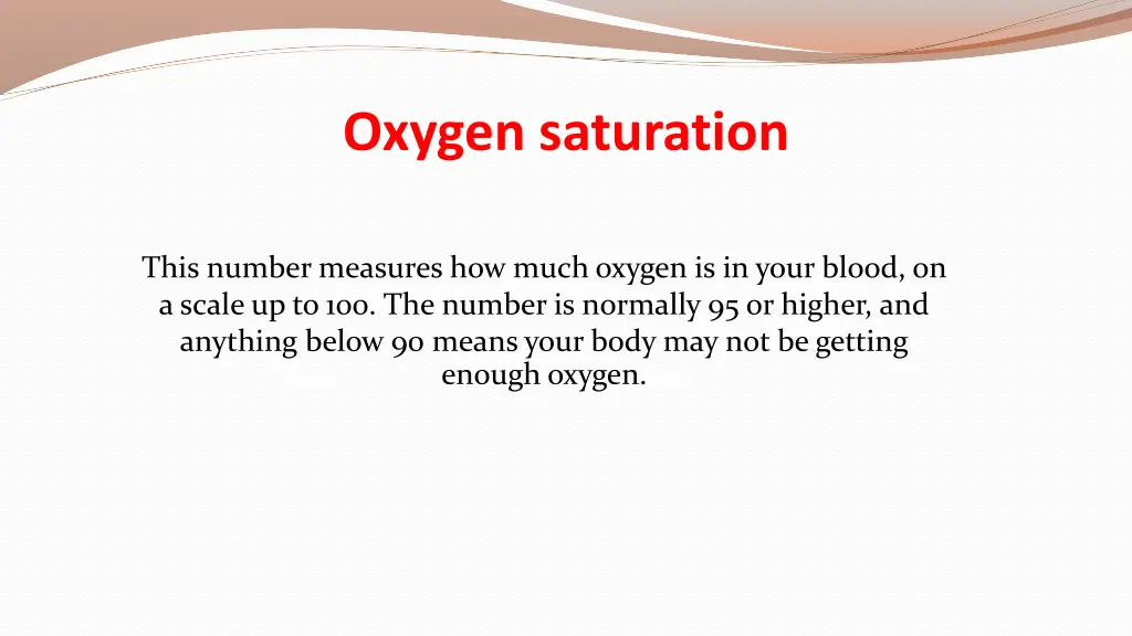 oxygen saturation