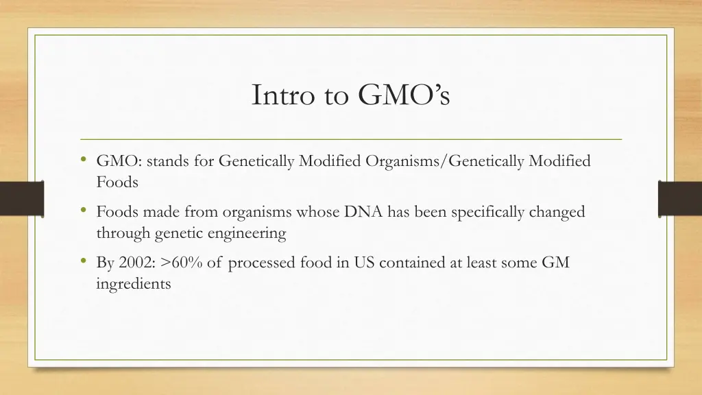 intro to gmo s