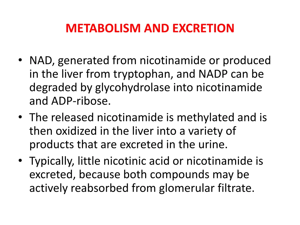 metabolism and excretion