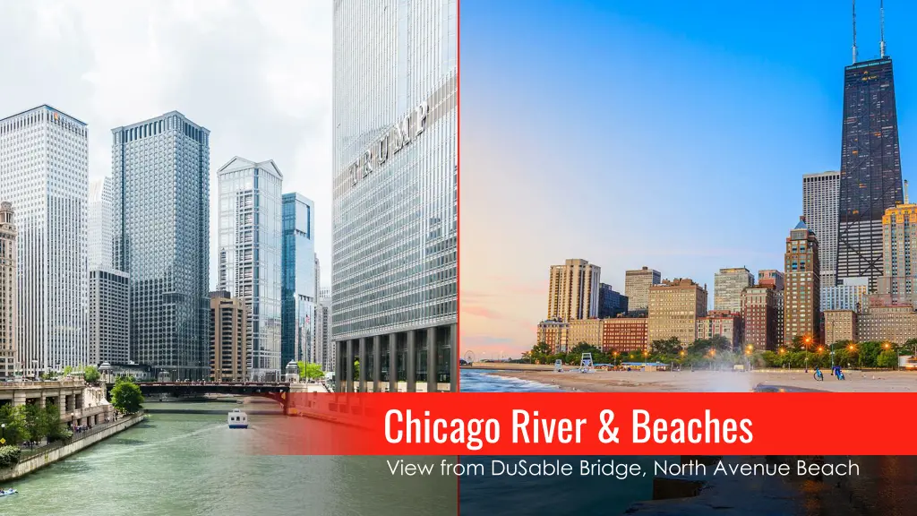 chicago river beaches view from dusable bridge