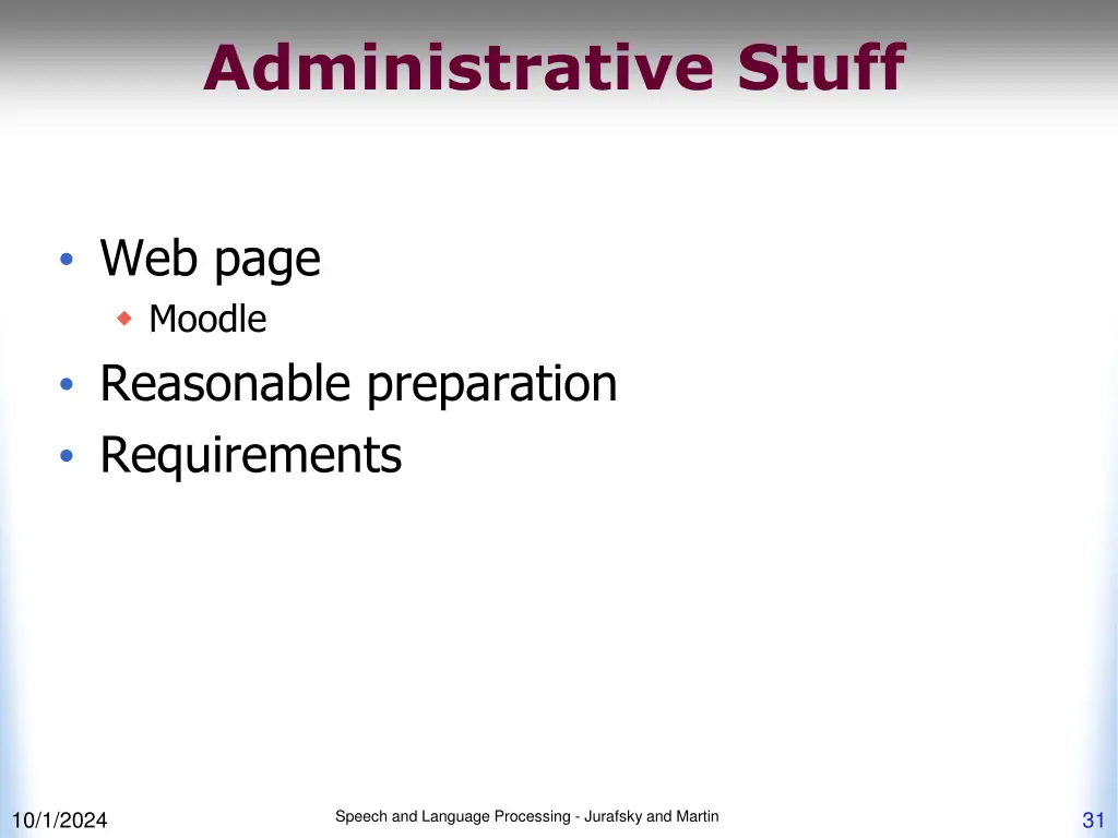 administrative stuff