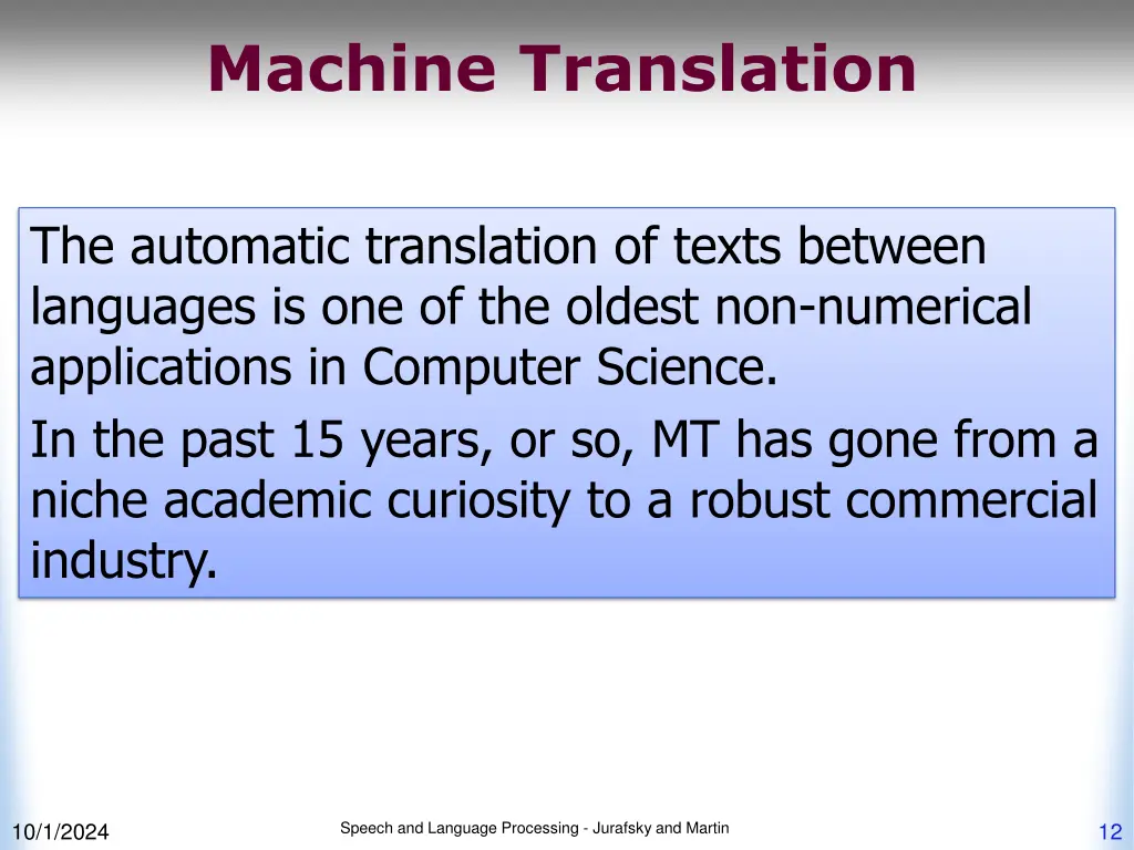 machine translation