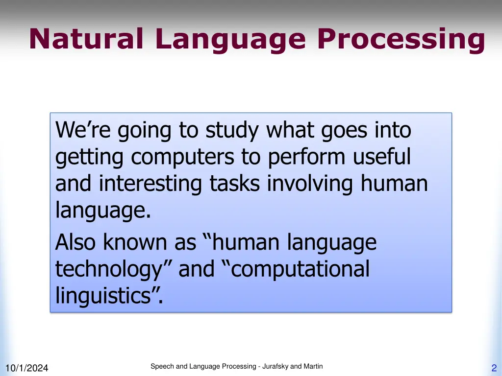 natural language processing 1