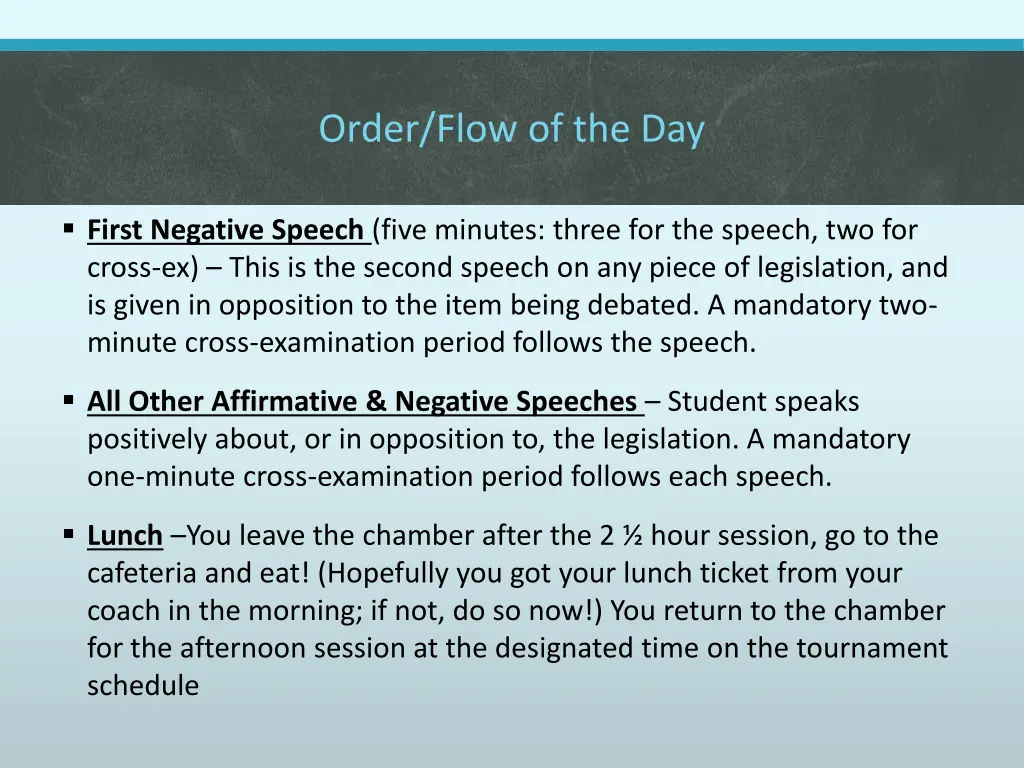 order flow of the day 1