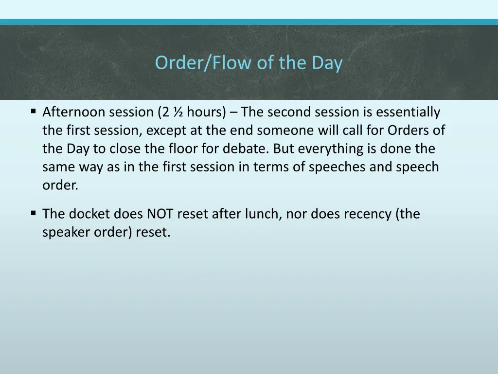 order flow of the day 2