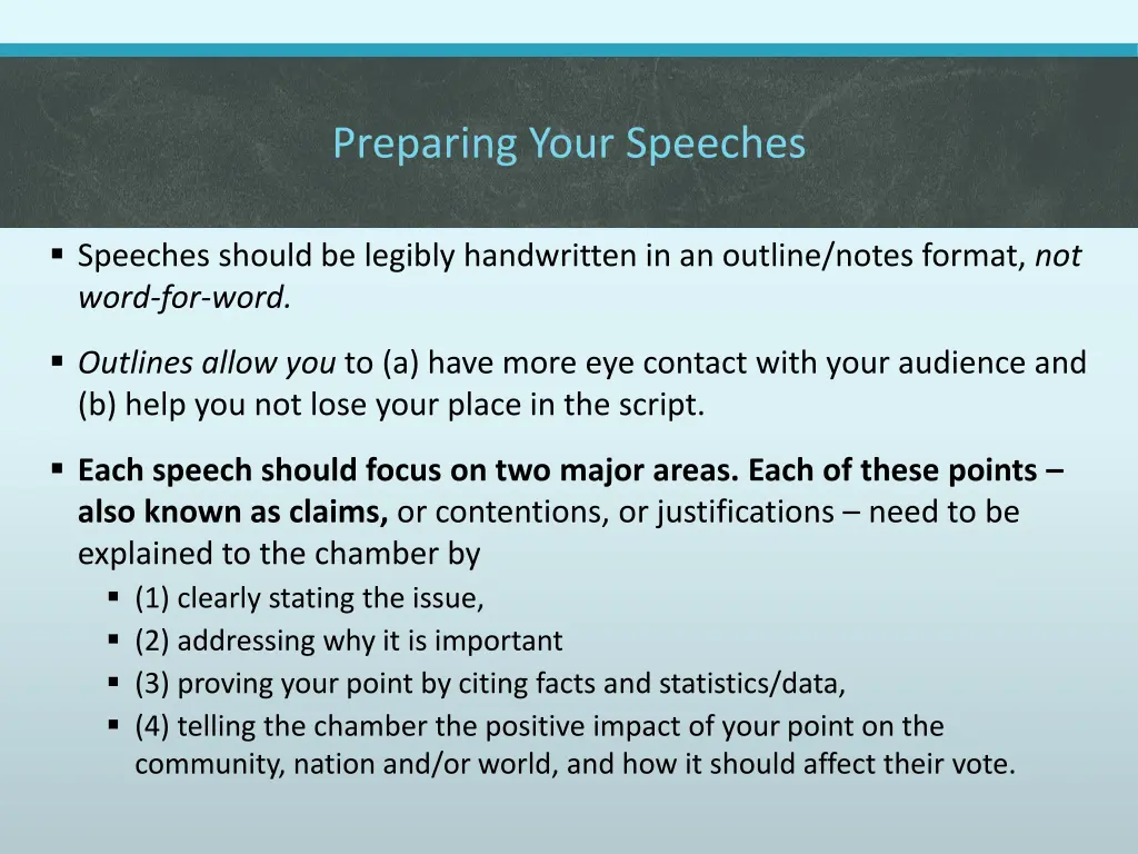 preparing your speeches