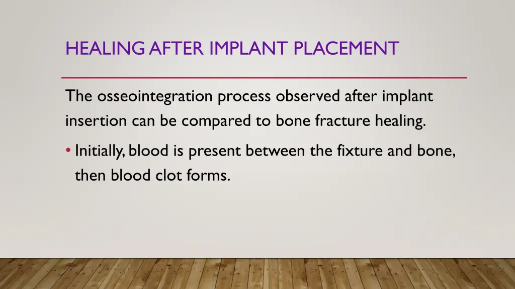 healing after implant placement