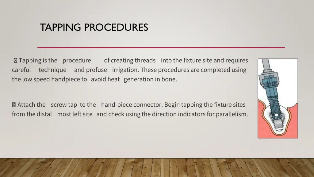 tapping procedures