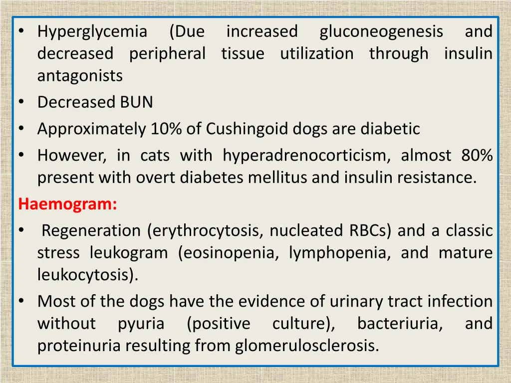 hyperglycemia decreased peripheral tissue